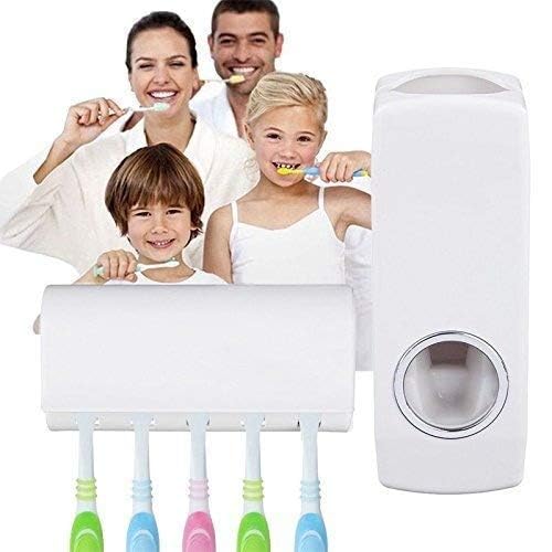 Automatic Toothpaste Dispenser with Toothbrush Holder