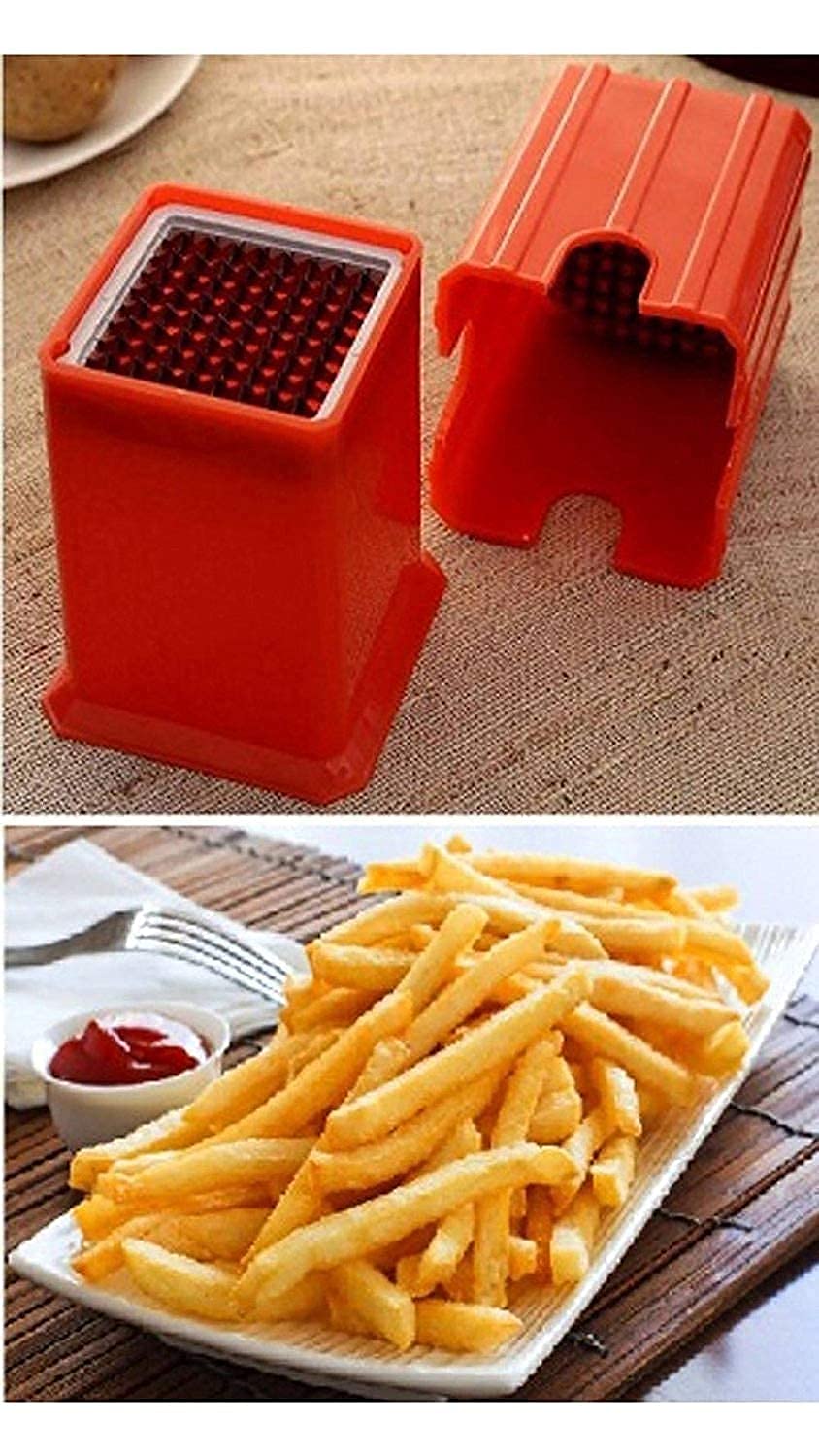 Potato Chips & French Fries Maker (Red, Plastic)